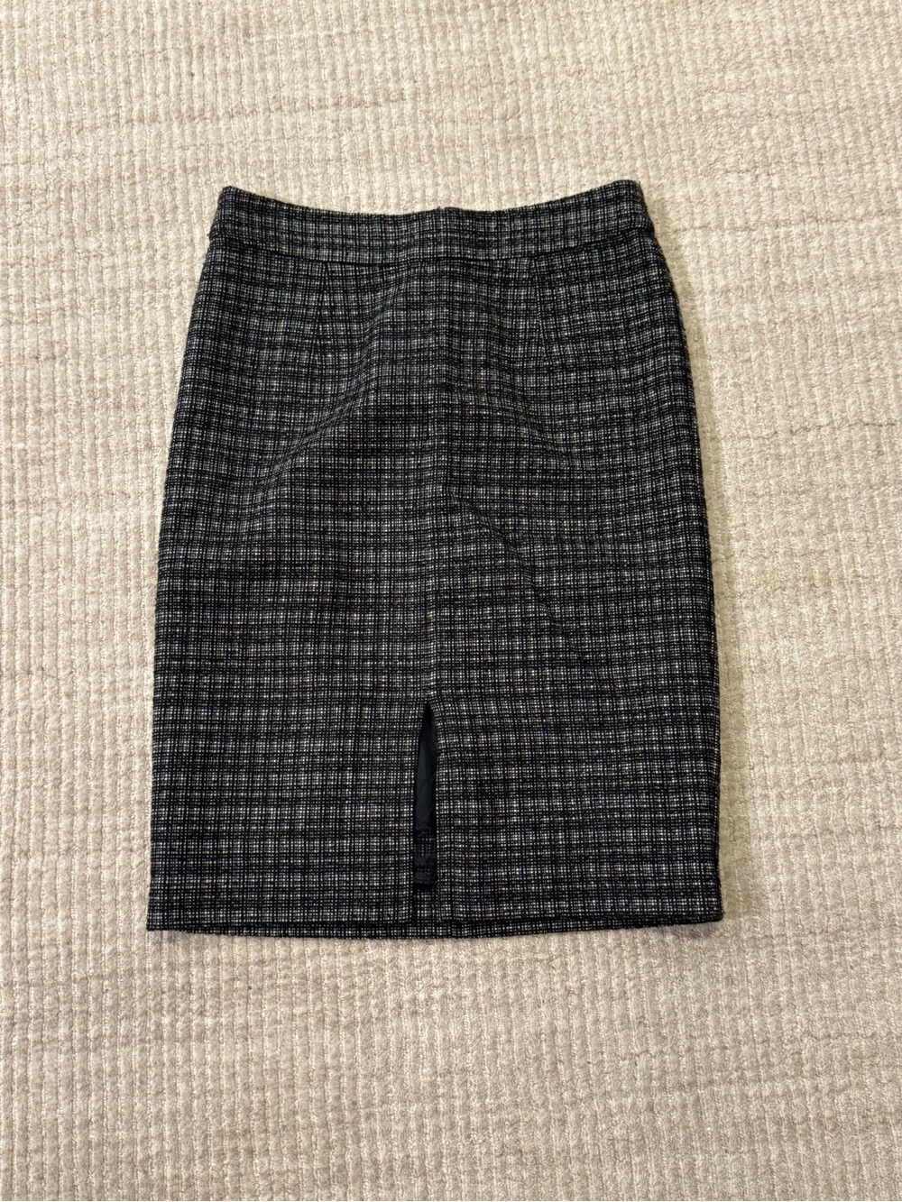 Trina Turk Black Ivory Wool Blend Tweed Chic Pencil Skirt
